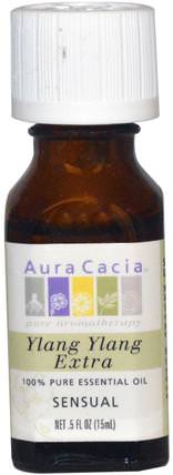 100% Pure Essential Oil, Ylang Ylang Extra.5 fl oz (15 ml) by Aura Cacia, 沐浴，美容，香薰精油，依蘭依蘭油 HK 香港