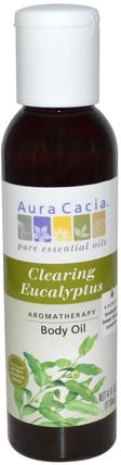 Aromatherapy Body Oil, Clearing Eucalyptus, 4 fl oz (118 ml) by Aura Cacia, 健康，皮膚，按摩油 HK 香港