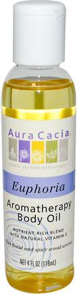 Aromatherapy Body Oil, Euphoric Ylang Ylang, 4 fl oz (118 ml) by Aura Cacia, 健康，皮膚，按摩油 HK 香港