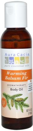 Aromatherapy Body Oil, Warming Balsam Fir, 4 fl oz (118 ml) by Aura Cacia, 健康，皮膚，按摩油 HK 香港