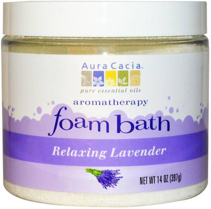 Aromatherapy Foam Bath, Relaxing Lavender, 14 oz (397 g) by Aura Cacia, 洗澡，美容，浴鹽 HK 香港