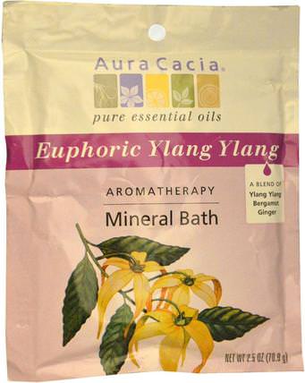 Aromatherapy Mineral Bath, Euphoric Ylang Ylang, 2.5 oz (70.9 g) by Aura Cacia, 洗澡，美容，浴鹽 HK 香港