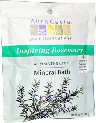 Aromatherapy Mineral Bath, Inspiring Rosemary, 2.5 oz (70.9 g) by Aura Cacia, 洗澡，美容，浴鹽 HK 香港