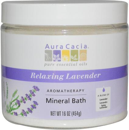 Aromatherapy Mineral Bath, Relaxing Lavender, 16 oz (454 g) by Aura Cacia, 洗澡，美容，浴鹽 HK 香港