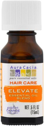 Hair Care, Essential Oil Blend, Elevate.5 fl oz (15 ml) by Aura Cacia, 洗澡，美容，頭髮，頭皮，香薰精油 HK 香港