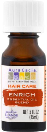 Hair Care, Essential Oil Blend, Enrich.5 fl oz (15 ml) by Aura Cacia, 洗澡，美容，頭髮，頭皮，香薰精油 HK 香港