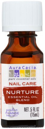 Nail Care, Essential Oil Blend, Nurture.5 fl oz (15 ml) by Aura Cacia, 沐浴，美容，香薰精油，化妝，指甲護理 HK 香港