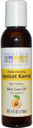 Natural Skin Care Oil, Rejuvenating Apricot Kernel, 4 fl oz (118 ml) by Aura Cacia, 健康，皮膚，按摩油，杏仁油 HK 香港