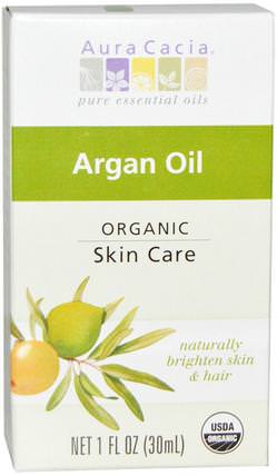 Organic Argan Oil, 1 fl oz (30 ml) by Aura Cacia, 洗澡，美容，摩洛哥堅果面部護理 HK 香港