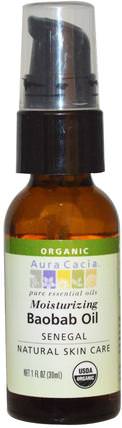 Organic Baobab Oil, Natural Skin Care, 1 fl oz (30 ml) by Aura Cacia, 健康，皮膚，按摩油 HK 香港