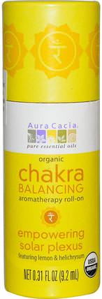 Organic Chakra Balancing Aromatherapy Roll-On, Empowering Solar Plexus, 0.31 fl oz (9.2 ml) by Aura Cacia, 洗澡，美容，香水噴霧 HK 香港