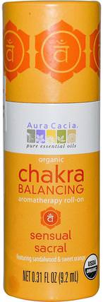 Organic Chakra Balancing Aromatherapy Roll-On, Sensual Sacral, 0.31 fl oz (9.2 ml) by Aura Cacia, 洗澡，美容，香水噴霧 HK 香港