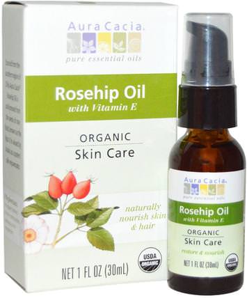 Organic Rosehip Oil, Skin Care, 1 fl oz (30 ml) by Aura Cacia, 沐浴，美容，香薰精油，玫瑰果籽油 HK 香港
