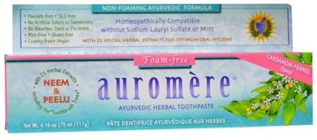 Ayurvedic Herbal Toothpaste, Foam-Free, Cardamom-Fennel Flavor, 4.16 oz (117 g) by Auromere, 沐浴，美容，牙膏，口腔牙齒護理，牙齒美白 HK 香港