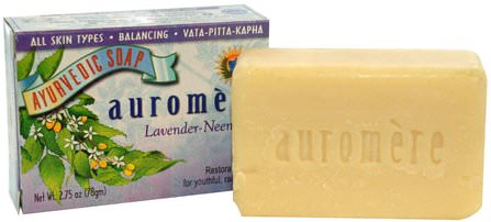 Ayurvedic Soap, Lavender-Neem, 2.75 oz (78 g) by Auromere, 健康 HK 香港