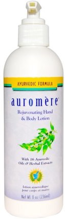 Ayurvedic Formula, Rejuvenating Hand & Body Lotion, 8 oz (236 ml) by Auromere, 洗澡，美容，潤膚露 HK 香港