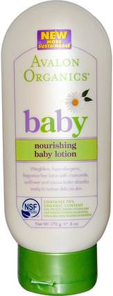 Baby, Nourishing Baby Lotion, Fragrance Free, 6 oz (170 g) by Avalon Organics, 洗澡，美容，潤膚露，嬰兒潤膚露 HK 香港