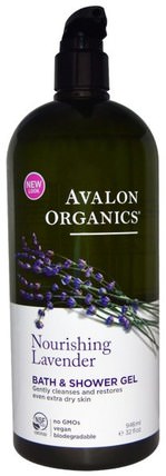 Bath & Shower Gel, Nourishing Lavender, 32 fl oz (946 ml) by Avalon Organics, 健康 HK 香港