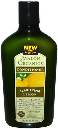 Conditioner, Clarifying, Lemon, 11 fl oz (325 ml) by Avalon Organics, 洗澡，美容，乳木果油，護髮素 HK 香港