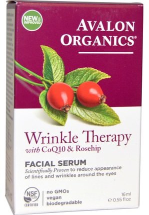 CoQ10 & Rosehip Wrinkle Therapy.55 fl oz (16 ml) by Avalon Organics, 美容，面部護理，面霜，乳液，coq10皮膚 HK 香港