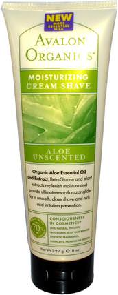 Moisturizing Cream Shave, Aloe Unscented, 8 oz (227 ml) by Avalon Organics, 洗澡，美容，剃須膏 HK 香港