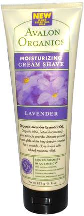 Moisturizing Cream Shave, Lavender, 8 oz (227 g) by Avalon Organics, 洗澡，美容，剃須膏 HK 香港