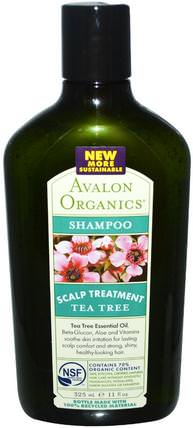 Shampoo, Scalp Treatment, Tea Tree, 11 fl oz (325 ml) by Avalon Organics, 洗澡，美容，洗髮水，頭髮，頭皮護理 HK 香港