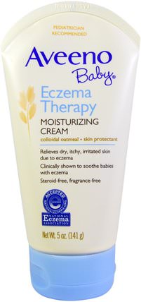 Baby, Eczema Therapy, Moisturizing Cream, Fragrance-Free, 5 oz (141 g) by Aveeno, 洗澡，美容，潤膚露，身體，嬰兒潤膚露 HK 香港
