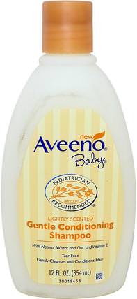 Baby, Gentle Conditioning Shampoo, Lightly Scented, 12 fl oz (354 ml) by Aveeno, 洗澡，美容，洗髮水，兒童洗髮水，頭髮，頭皮，護髮素 HK 香港
