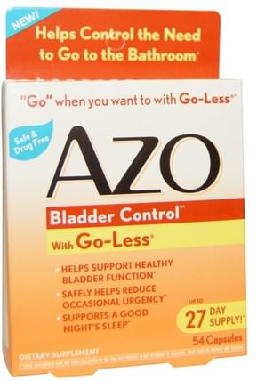 Bladder Control with Go-Less, 54 Capsules by Azo, 健康，膀胱，泌尿系統健康 HK 香港