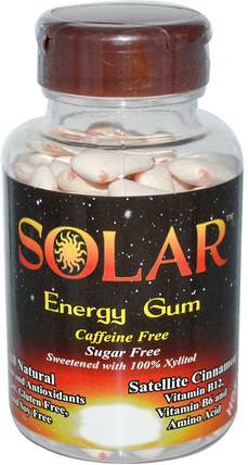 Energy Gum, Caffeine Free, Sugar Free, Satellite Cinnamon, 100 Pieces by B-Fresh Solar, 洗澡，美容，口腔牙齒護理，牙齦薄荷糖，口香糖，木糖醇口香糖糖果 HK 香港