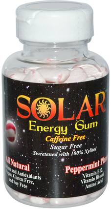 Energy Gum, Peppermint Planet, 100 Pieces by B-Fresh Solar, 洗澡，美容，口腔牙齒護理，牙齦薄荷糖，口香糖，木糖醇口香糖糖果 HK 香港