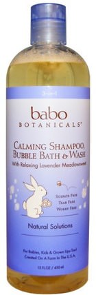 3 in 1: Shampoo, Bubble Bath & Wash, Lavender Meadowsweet, 15 fl oz (450 ml) by Babo Botanicals, 洗澡，美容，洗髮水，兒童洗髮水，兒童泡泡浴 HK 香港