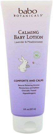 Calming Baby Lotion, Lavender & Meadowseet, 8 fl oz (237 ml) by Babo Botanicals, 洗澡，美容，潤膚露，嬰兒潤膚露 HK 香港
