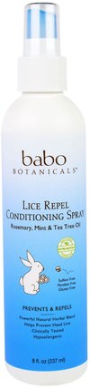 Lice Repel Conditioning Spray, 8 fl oz (237 ml) by Babo Botanicals, 洗澡，美容，護髮素，兒童護髮素，兒童detangler HK 香港