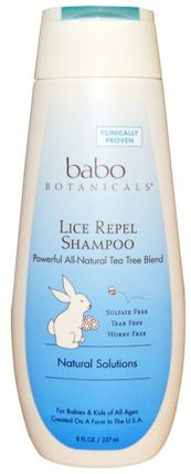 Lice Repel Shampoo, 8 fl oz (237 ml) by Babo Botanicals, 洗澡，美容，洗髮水，兒童洗髮水，頭髮，頭皮，護髮素 HK 香港
