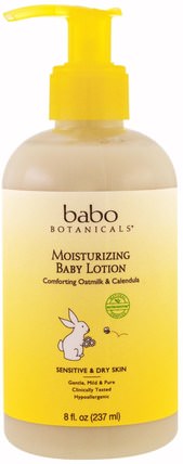 Moisturizing Baby Lotion, Comforting Oatmilk & Calendula, 8 fl oz (237 ml) by Babo Botanicals, 洗澡，美容，潤膚露，嬰兒潤膚露 HK 香港