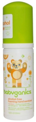 The Germinator, Foaming Hand Sanitizer, Alcohol-Free, Tangerine, 1.69 oz (50 ml) by BabyGanics, 洗澡，美容，洗手液 HK 香港