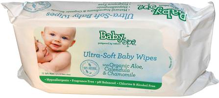 Ultra-Soft Baby Wipes, Fragrance-Free, 72 Wipes by BabySpa, 兒童健康，尿布，嬰兒濕巾 HK 香港