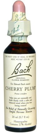 Original Flower Remedies, Cherry Plum, 0.7 fl oz (20 ml) by Bach, 健康 HK 香港