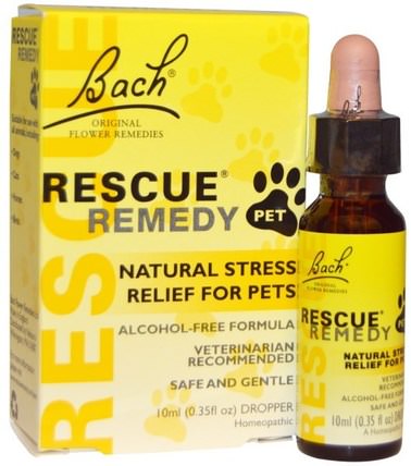 Original Flower Remedies, Rescue Remedy Pet, 0.35 fl oz (10 ml) by Bach, 寵物護理，寵物貓，順勢療法 HK 香港