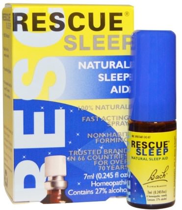 Original Flower Remedies, Rescue Sleep, Natural Sleep Aid Spray, 0.245 fl oz (7 ml) by Bach, 補品，順勢療法，睡眠 HK 香港