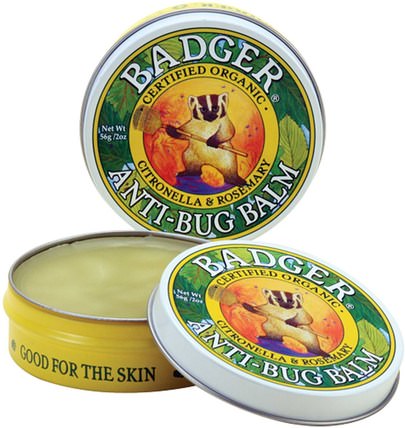 Anti-Bug Balm, Citronella & Rosemary, 2 oz (56 g) by Badger Company, 家庭，蟲子和驅蟲劑 HK 香港