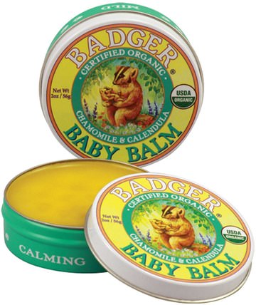 Baby Balm, Chamomile & Calendula, 2 oz (56 g) by Badger Company, 兒童健康，尿布，尿布霜，健康，皮膚護理 HK 香港