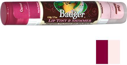 Lip Tint & Shimmer, Garnet/Opal Shimmer.17 oz (4.8 g) by Badger Company, 沐浴，美容，口紅，光澤，眼線，唇部護理，唇膏 HK 香港