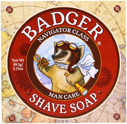 Shave Soap, Navigator Class, Man Care, 3.15 oz (89.3 g) by Badger Company, 健康，皮膚護理，沐浴，美容，剃須 HK 香港