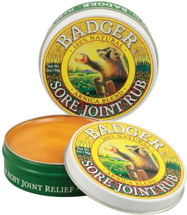 Sore Joint Rub, Arnica Blend, 2 oz (56 g) by Badger Company, 草藥，山金車蒙大拿，抗疼痛 HK 香港