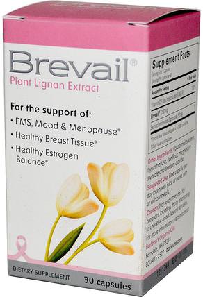 Brevail Plant Lignan Extract, 30 Capsules by Barleans, 健康，女性，更年期，心情 HK 香港