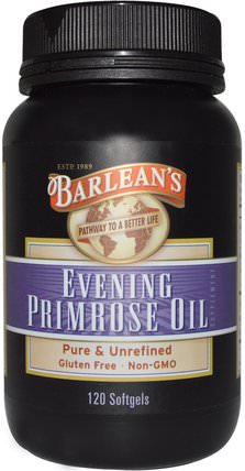 Evening Primrose Oil, 120 Softgels by Barleans, 補充劑，efa omega 3 6 9（epa dha），月見草油，月見草油軟膠囊 HK 香港