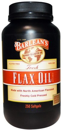 Fresh Flax Oil, 250 Softgels by Barleans, 補充劑，efa omega 3 6 9（epa dha），亞麻油軟膠囊，barleans亞麻油 HK 香港
